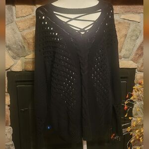 Maurices Black V-Neck Knit Sweater